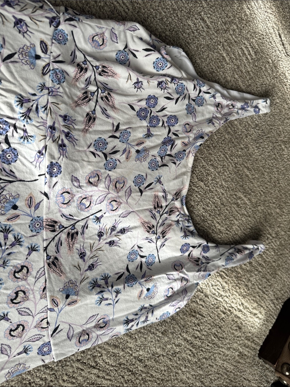 LOFT White Maxi Dress with Blue Floral Print - Picture 2 of 2